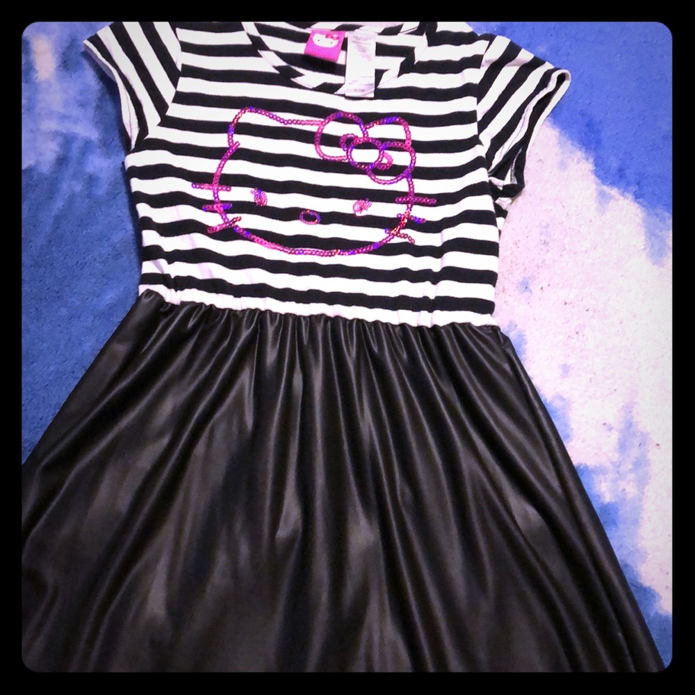 Hello Kitty black and white little girls dress